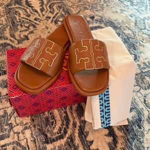 Tory burch double T sport slide